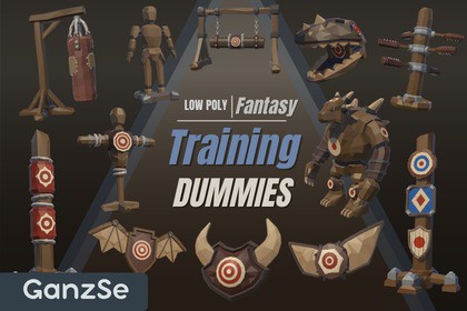 GanzSe Training Dummies - Fantasy Low Poly Props