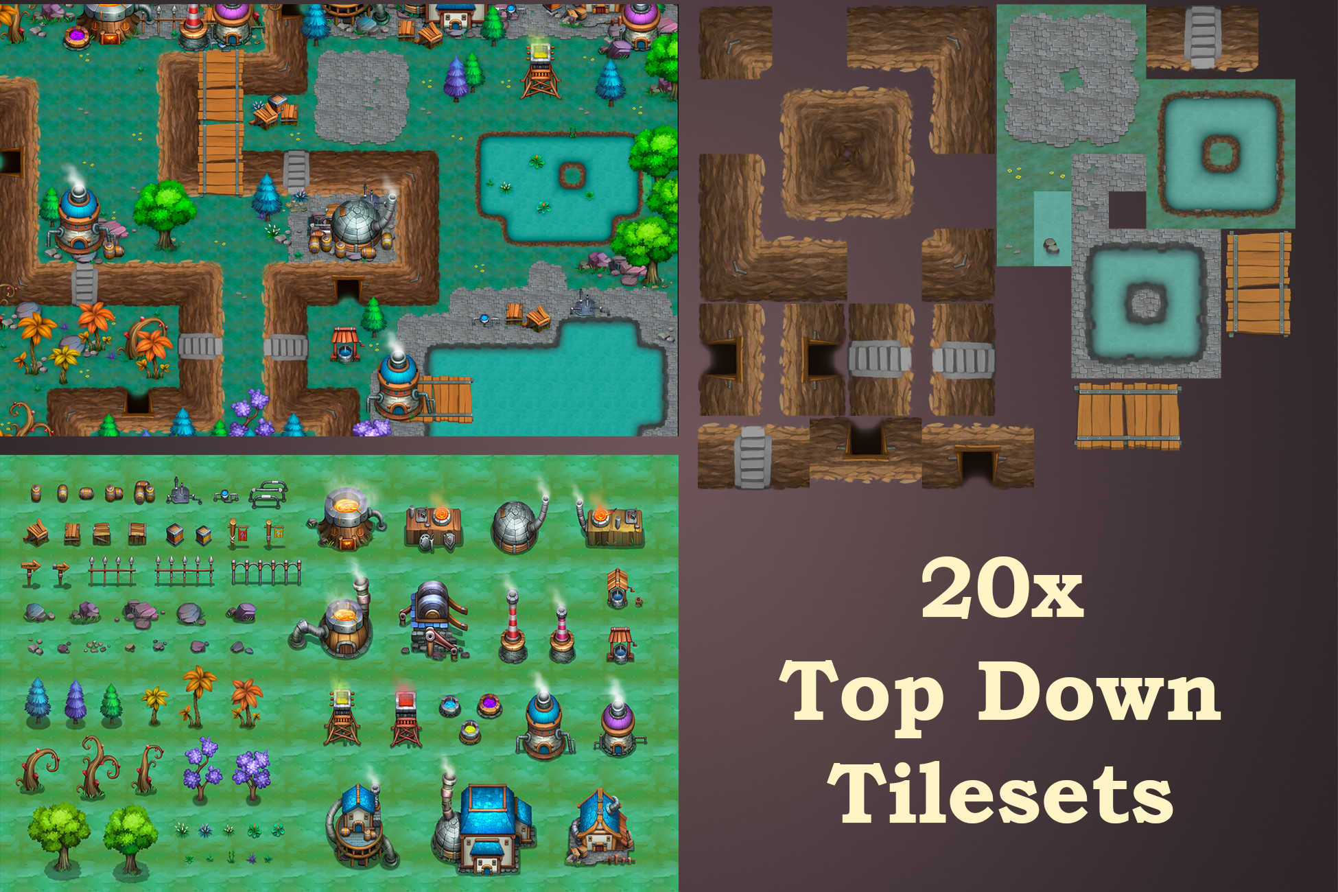 20 Top Down Tilesets (Fantazia Top Down) | 2D Environments | Unity ...