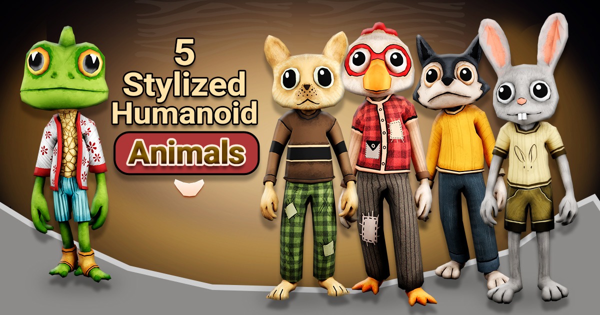 Stylized Humanoid Animal collection 1 by Hodaart