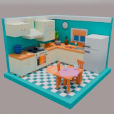 Low Poly Modular Kitchen Pack (250 Props)
