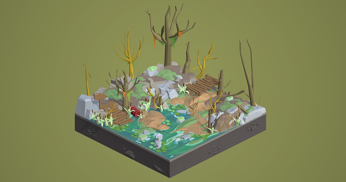 Low Poly Swamp Pack - Polyworks | 3D Landscapes | Unity Asset Store