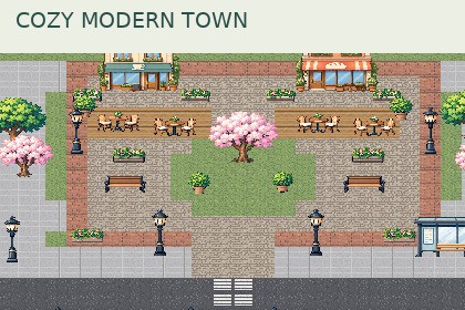 Cozy Modern Town – 32 PPU Pixel Art Pack