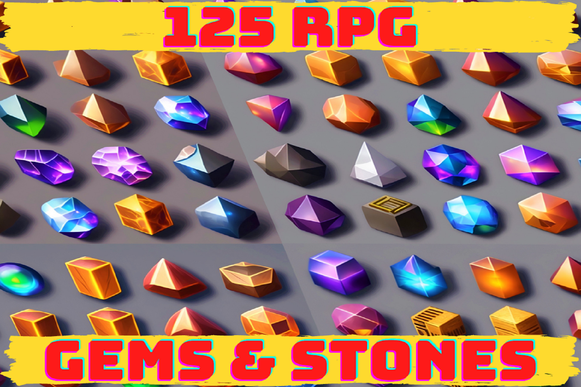 125 Gems And Stones Set | 2D | Unity Asset Store