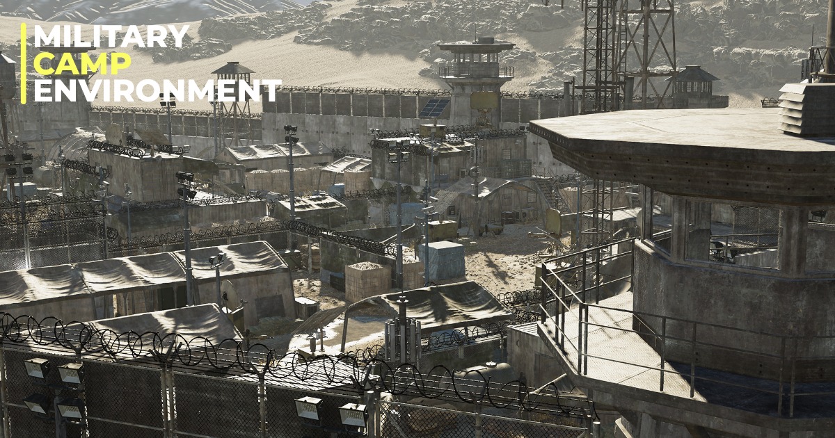Base Unity Environment Military Base & Military Camp Environment 2x2km (Warzone Map, Military ...
