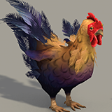 Stylized Hand-Painted Chickens