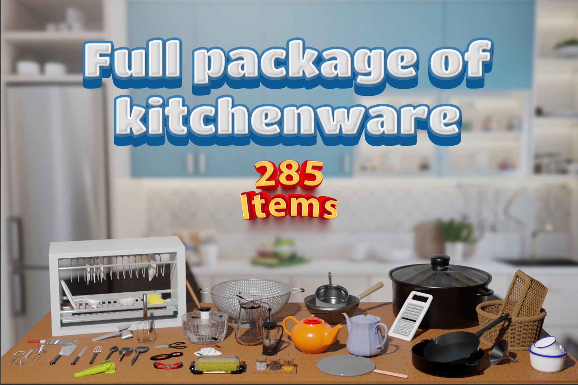Kitchenware Models Ultimate Full Package (285 items) | 3D Tools | Unity ...