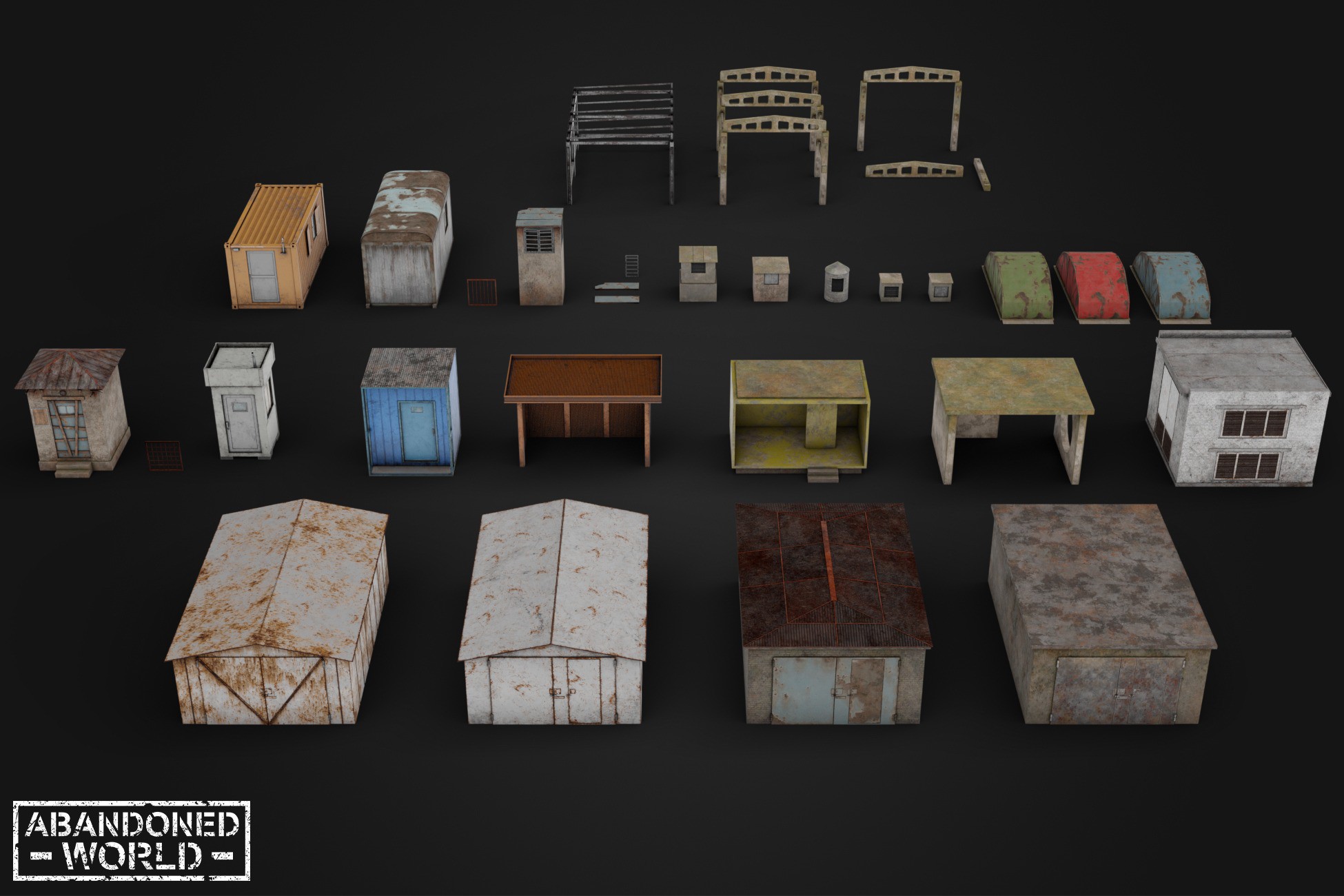 Old Small Buildings Pack | 3D Industrial | Unity Asset Store