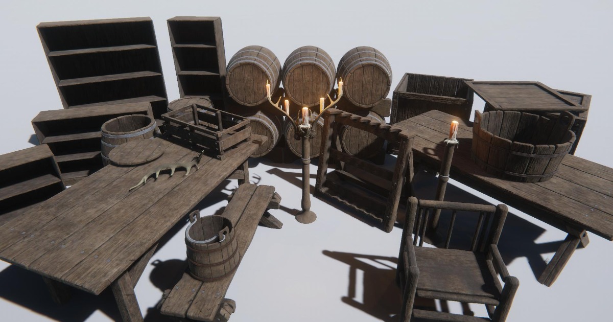 Breakable Wood Props 3D Props Unity Asset Store