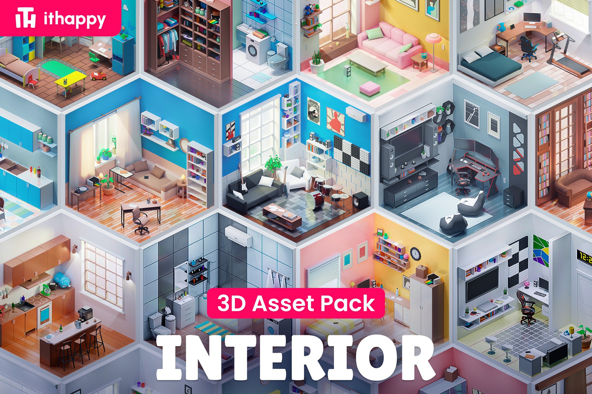 Interior - Low Poly 3D Models Pack