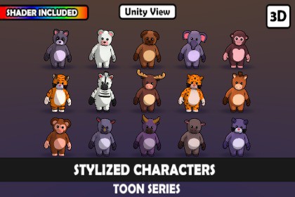 V2 Mascot Humanoid Animal Characters V2: 15 Unique Humanoids, Matcap Magic