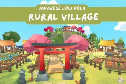 Japanese Rural Village - Low Poly 3D Models