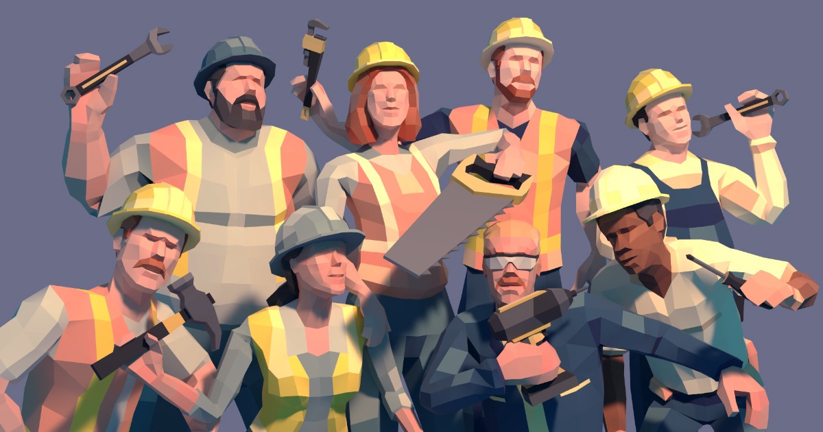 Construction Workers - Polyart Characters | 3D Characters | Unity Asset ...