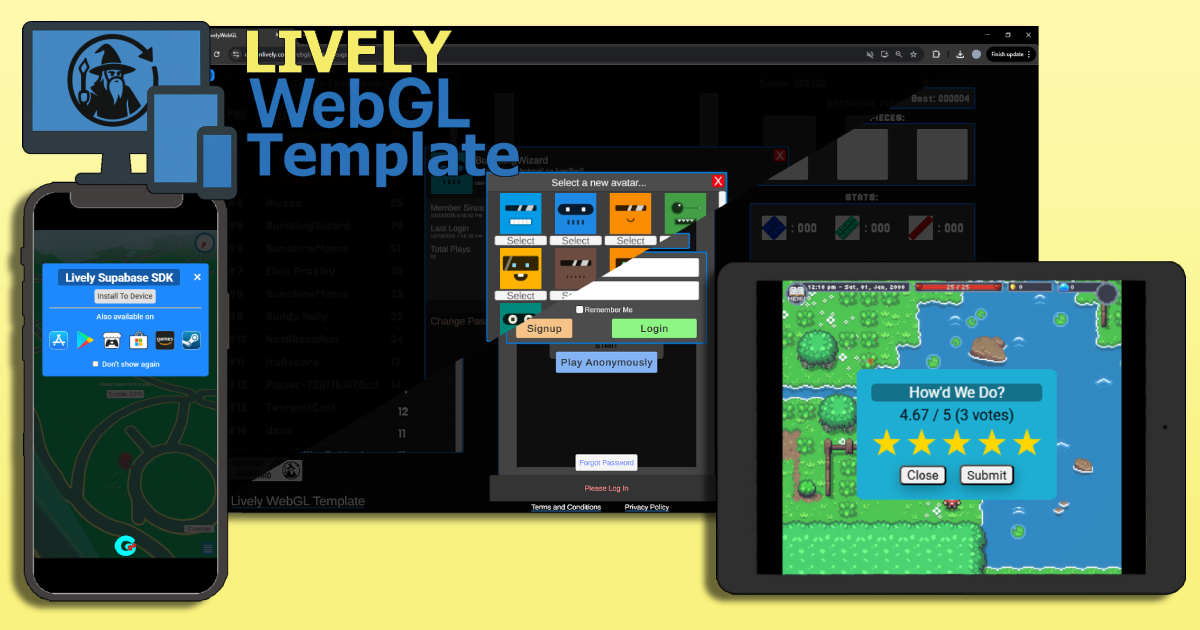 LIVELY WebGL Template | 기능 통합 | Unity Asset Store
