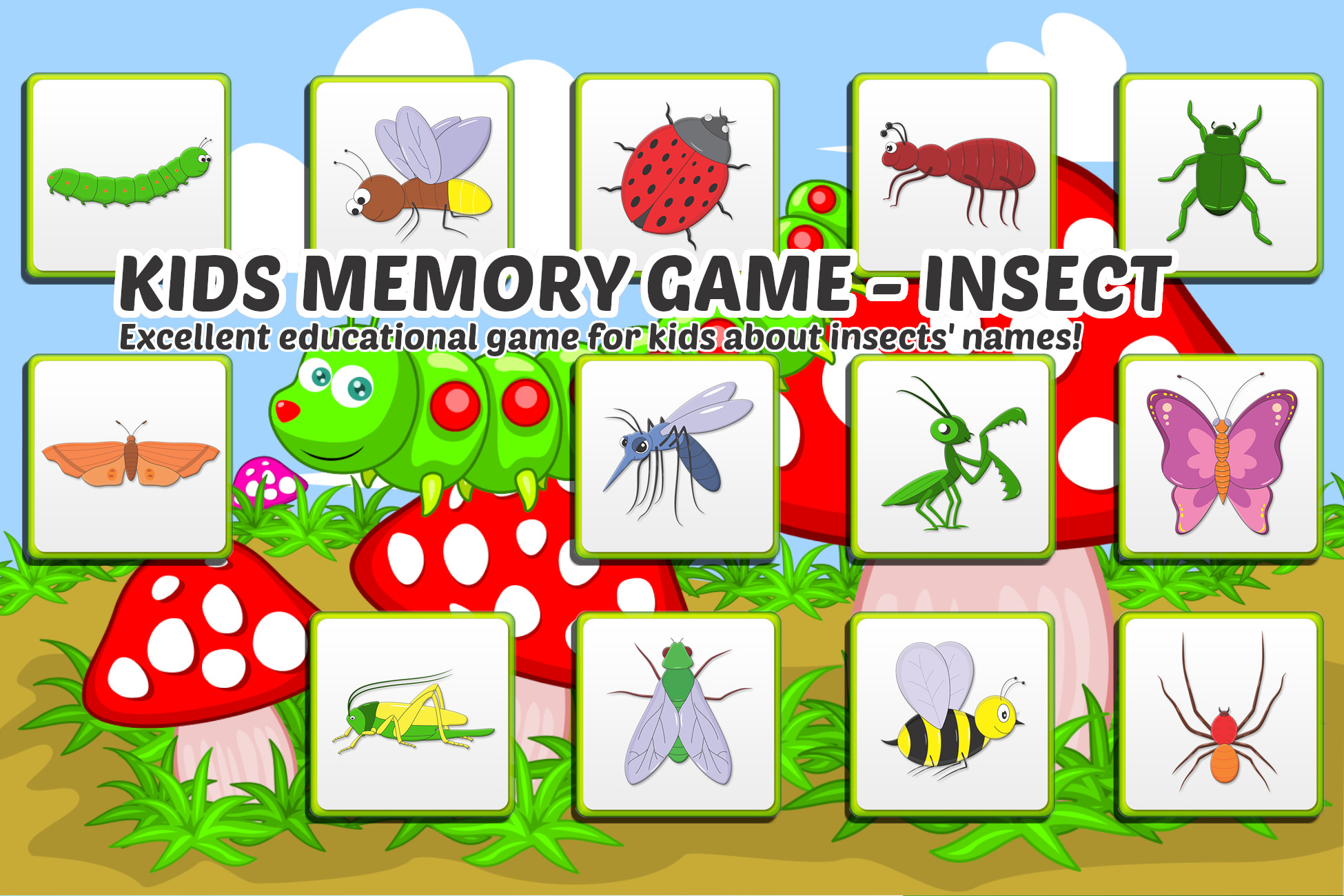 Kids Memory Game - Insects | Packs | Unity Asset Store