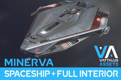 Spaceship with Full Interior: Minerva Corvette