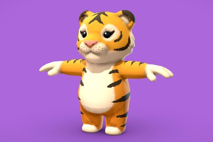 Cartoon Tiger - Lowpoly Stylized Animal Pack