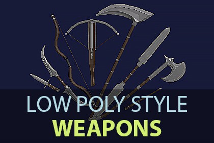 Low Poly Style Weapons Part 1