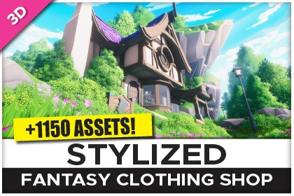 STYLIZED Fantasy Clothing Shop - Low Poly 3D Art