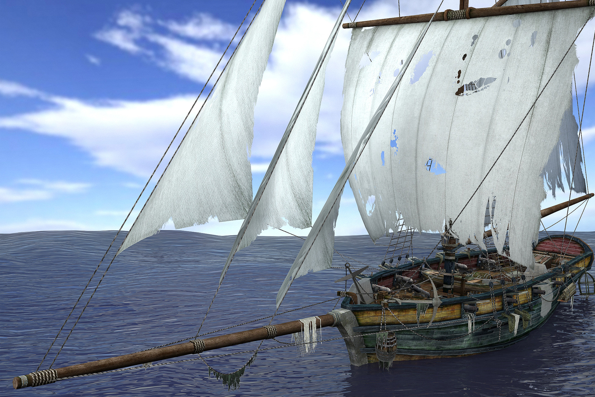 Sloop sailing ship PACK | 3D Sea | Unity Asset Store