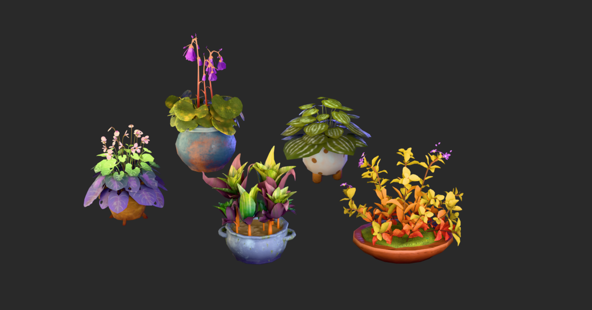 Flower Mask Unity Stylized Potted Flowers Pack | 3D Flowers | Unity Asset Store