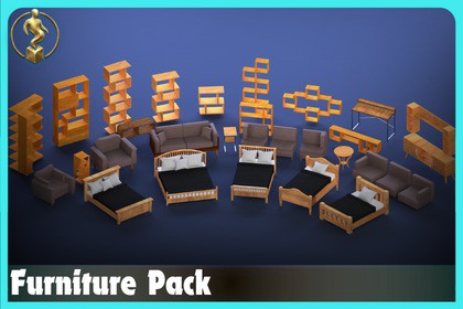 Modular Furniture Pack – 31 Models x 4 Color Variants