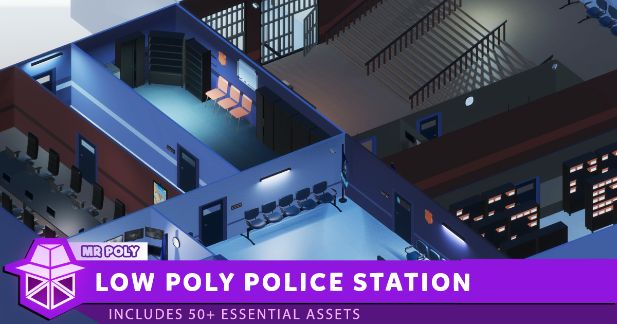 Low Poly Police Station - Optimized & Modular | 3D Urban | Unity Asset ...