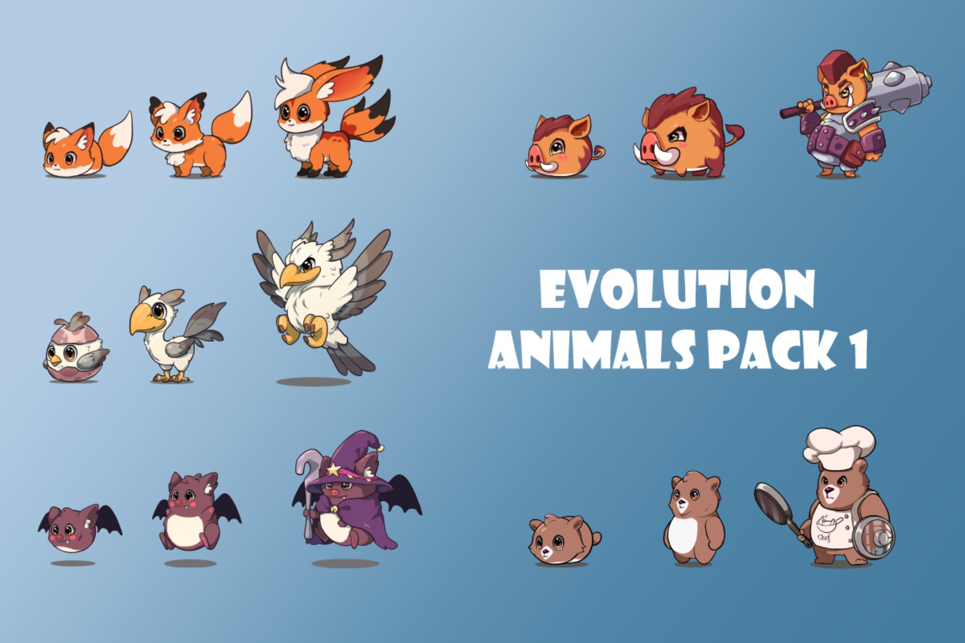 Animated 2D Evolution Animals Pack 1 | 2D Characters | Unity Asset Store
