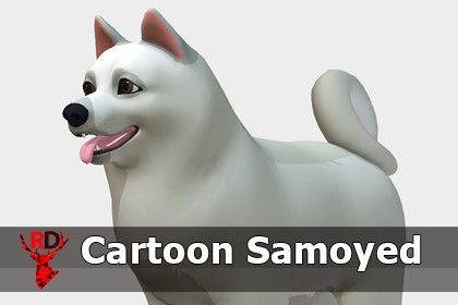 Cartoon Dog - Samoyed
