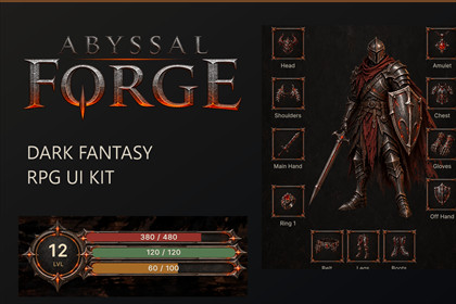 Abyssal Forge - Dark Fantasy RPG UI Kit