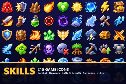 RPG Skill & Spell Icons - 215 Abilities