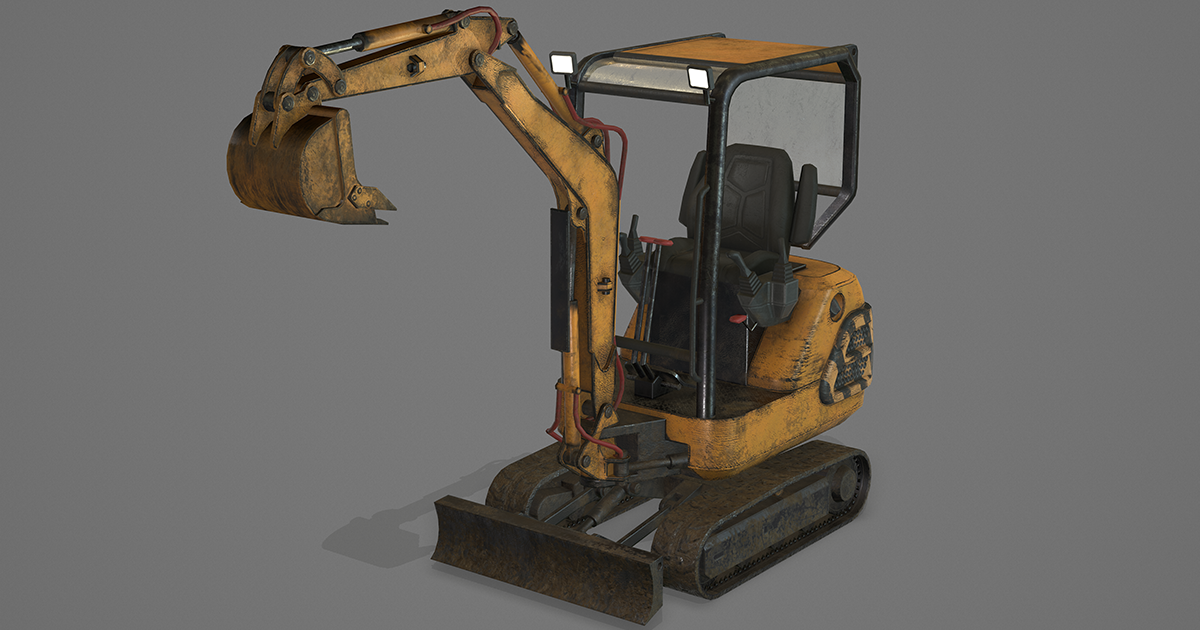 Excavator Unity Model Industrial Vehicle - Small Excavator | 3D Land | Unity Asset Store