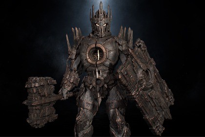 Armored Stone Golem - Dark Fantasy Boss
