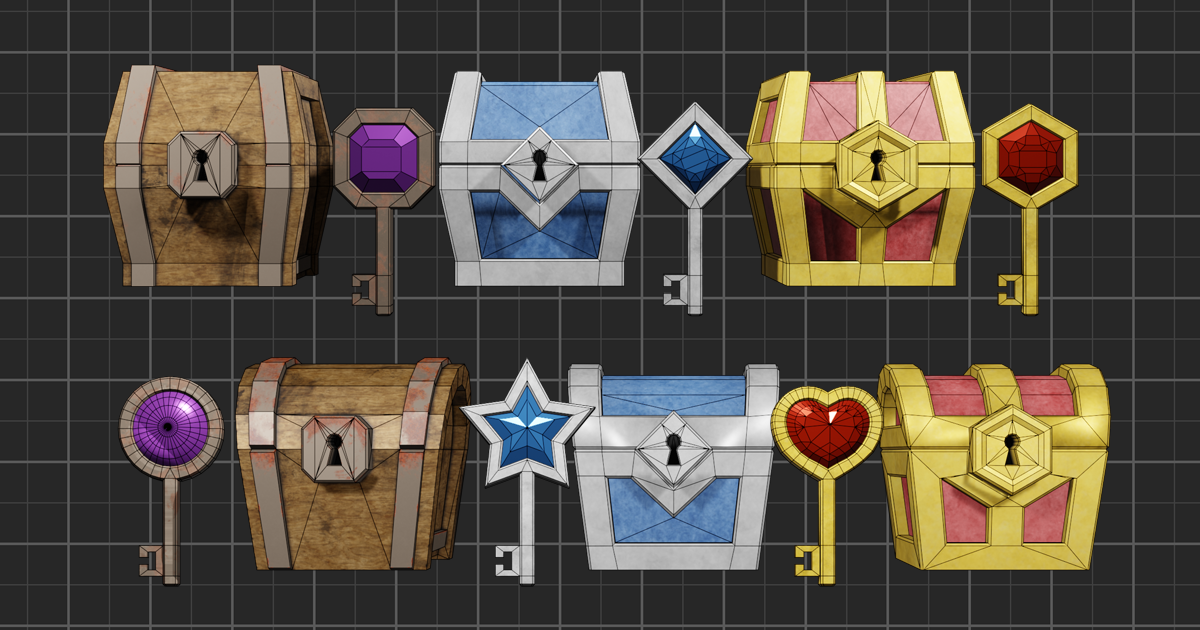 Treasure Box & Key 3D | 3D Props | Unity Asset Store