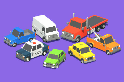 FREE Cartoon Car Pack - Simple Vehicles