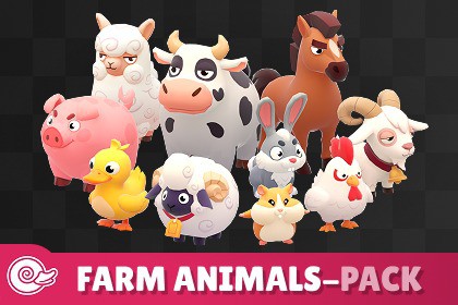 Stylized Farm Animals Pack - Low poly