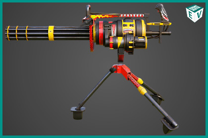 Minigun Machine Gun RED URP HDRP