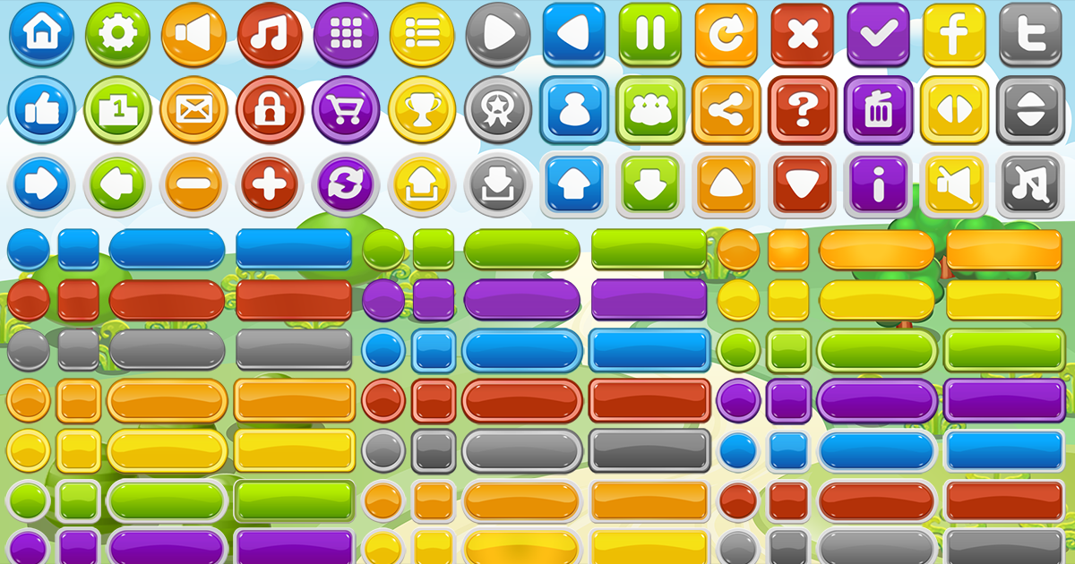 4200 Common UI Buttons | 2D Icons | Unity Asset Store