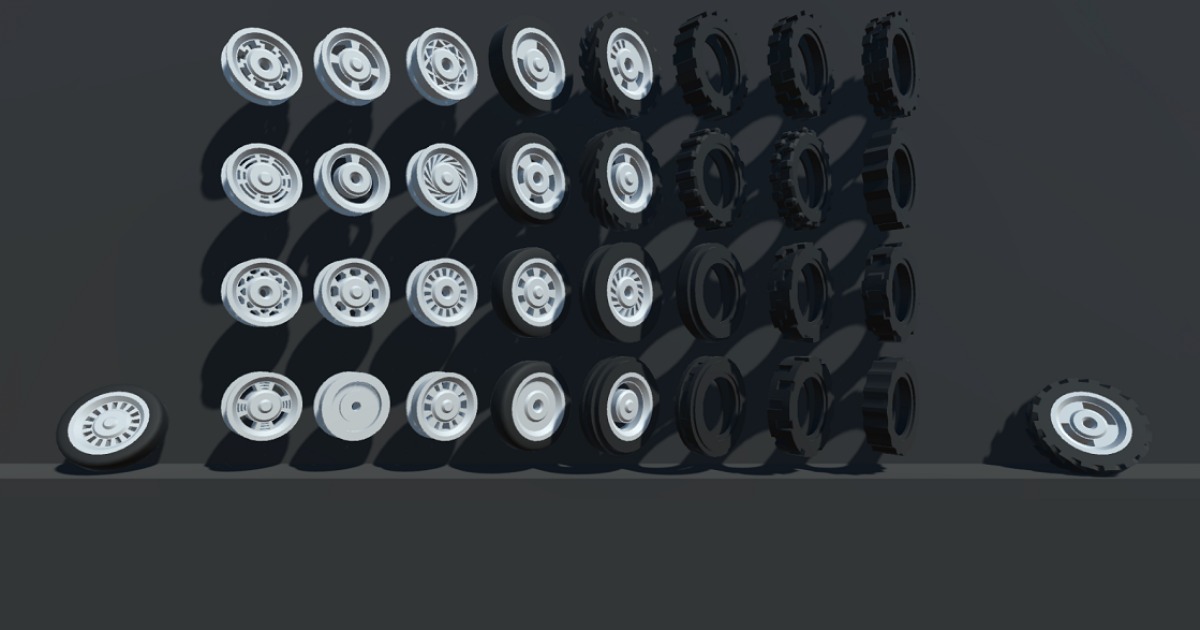 Modern Wheels Pack | 3D Props | Unity Asset Store