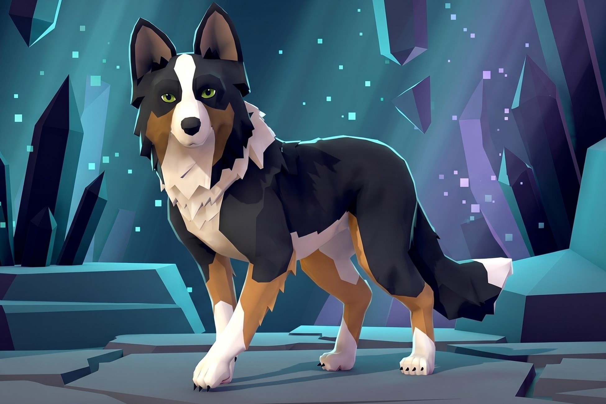 Skye the Border Collie (Poly Art)