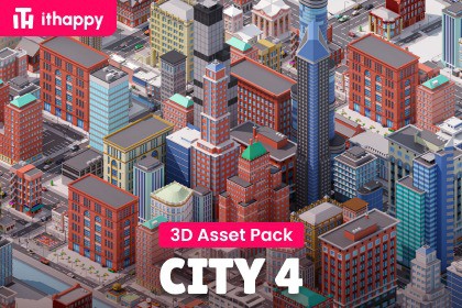 City 4 - Low Poly 3D Models Pack