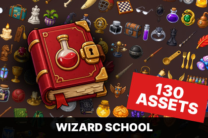 Wizard School Magic Potions Alchemy Spellcraft Fantasy Icons Pack