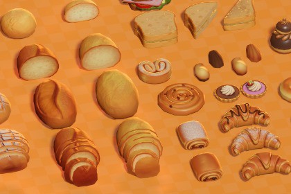 Handpainted Bakery bundle asset pack - HDRP
