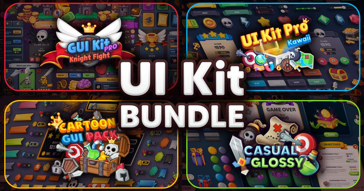 UI Kit Pro - Huge Bundle | 2D GUI | Unity Asset Store