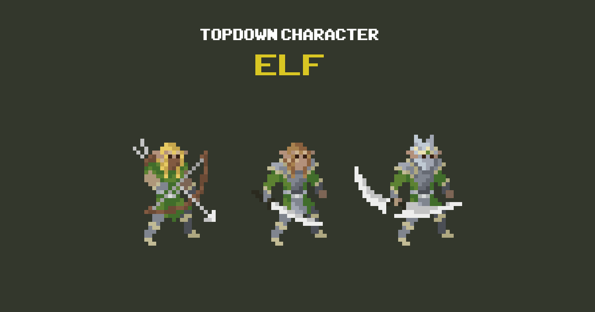 Elf - Top Down Pixel Art Character Assets | 2D Characters | Unity Asset ...