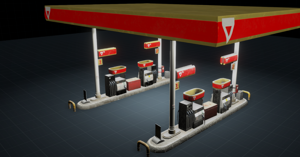 US Gas Station 3D 都市 Unity Asset Store