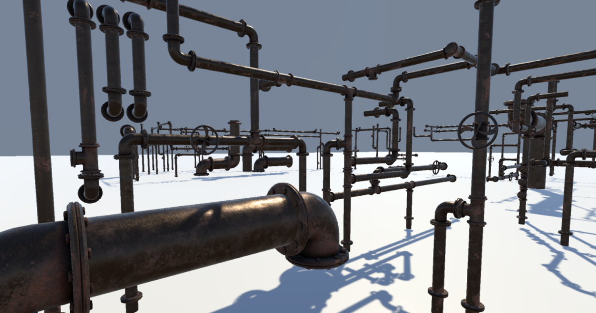 Pipes: Rusted and Modular | 3D Industrial | Unity Asset Store