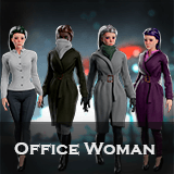 Office Winter Woman – Modular Game Character
