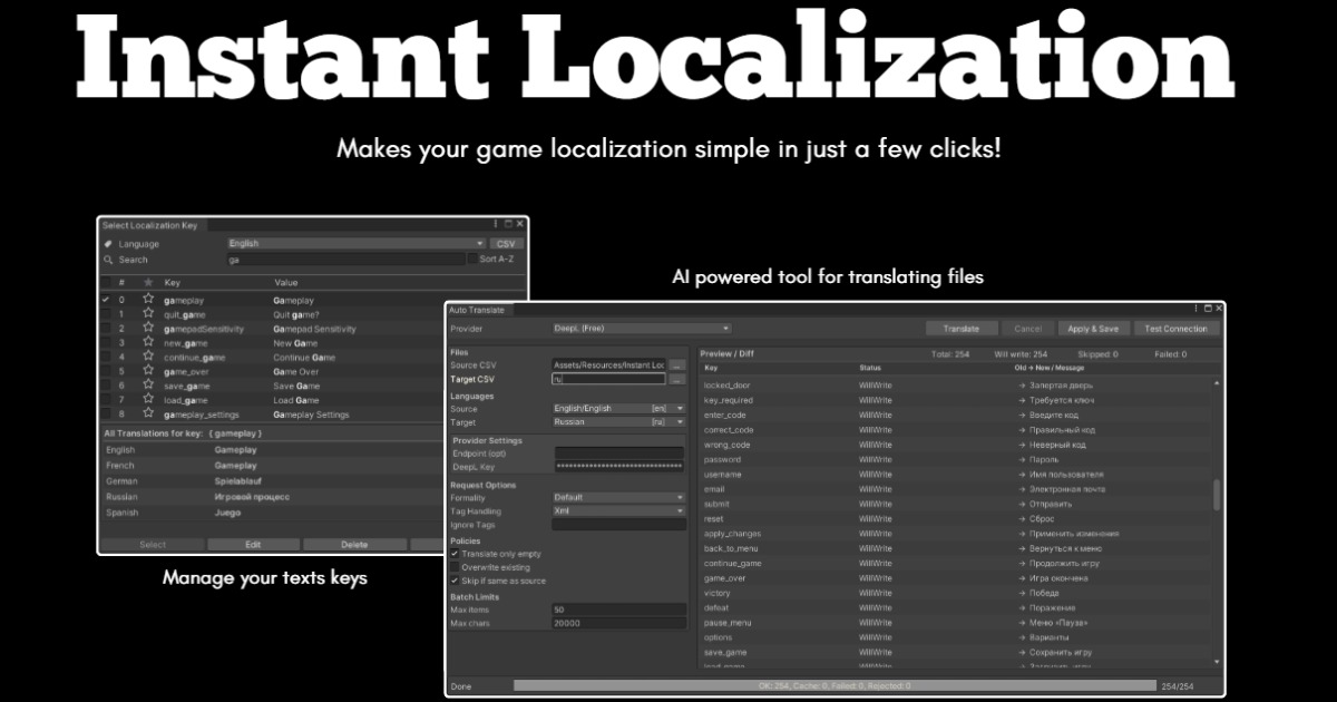 Instant Localization | Utilities Tools | Unity Asset Store