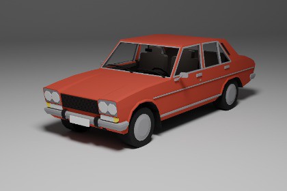 Low Poly 1970s Family Sedan 3D Model Free Download Car02