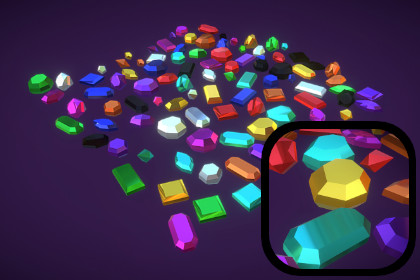 Low Poly Gems & Crystals Pack - Rocks, ores and Fantasy Resources